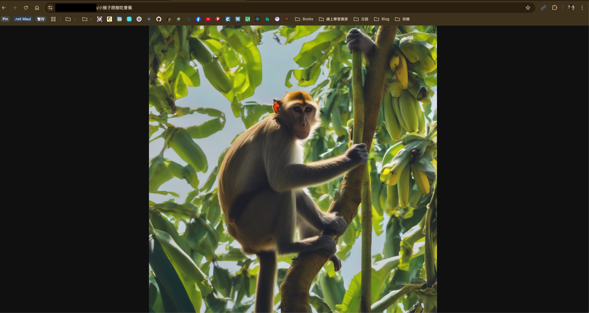 小猴子爬樹吃香蕉